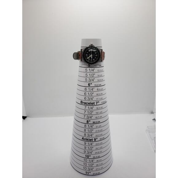Lucky by Dingbats men\'s watch. Black face, Red flames on band. LK14063, #377